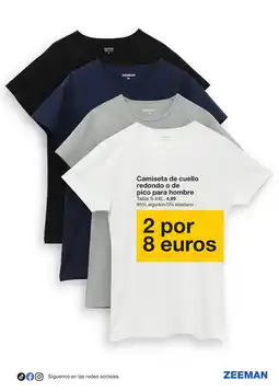 Zeeman Zeeman camiseta de cuello redondo o de pico para hombre oferta