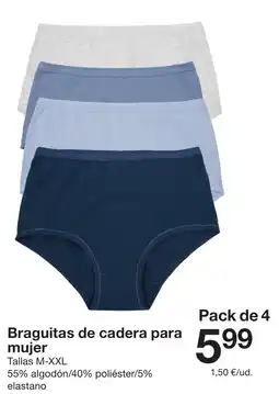 Zeeman Braguitas de cadera para mujer oferta