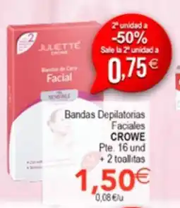 SPAR CROWE Bandas Depilatorias Faciales oferta