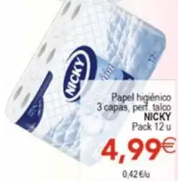 SPAR NICKY Papel higiénico 3 capas, per talco oferta