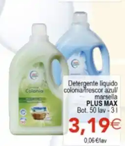 SPAR PLUS MAX Detergente liquido colonia/frescor azul/ marsella oferta