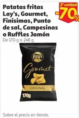 Alcampo Patatas fritas Lay's, Gourmet, Finísimas, Punto de sal, Campesinas o Ruffles Jamón oferta
