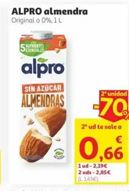 Alcampo ALPRO almendra oferta