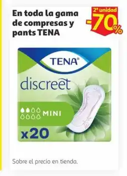 Alcampo TENA En toda la gama de compresas y pants oferta