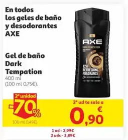 Alcampo AXE En todos los geles de baño y desodorantes oferta