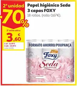 Alcampo FOXY Papel higiénico Seda 3 capas oferta