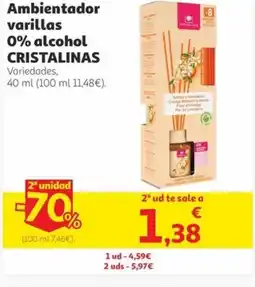 Alcampo CRISTALINAS Ambientador varillas 0% alcohol oferta