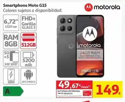 Alcampo MOTOROLA Smartphone Moto G15 oferta