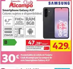 Alcampo SAMSUNG Smartphone Galaxy A37 oferta