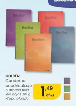 Eroski GOLDEN Cuaderno cuadriculado oferta