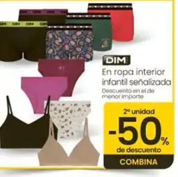 Eroski DIM En ropa interior infantil señalizada oferta