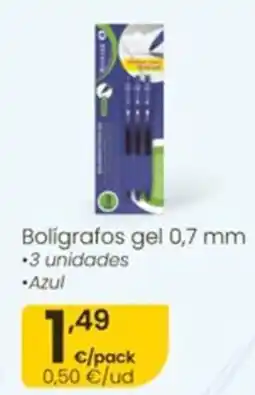 Eroski Bolígrafos gel 0,7 mm oferta