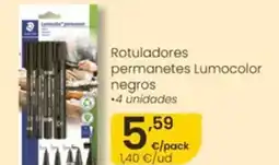 Eroski Rotuladores permanetes Lumocolor negros oferta