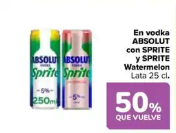 Carrefour ABSOLUT En vodka con sprite y sprite watermelon oferta
