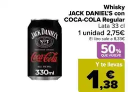 Carrefour JACK DANIEL'S con COCA-COLA Whisky Regular oferta