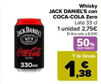 JACK DANIEL'S con COCA-COLA Whisky Zero