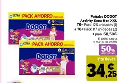 Carrefour DODOT Pañales Activity Extra Box XXL oferta