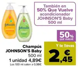 Carrefour JOHNSON'S Champús Baby oferta