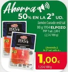 Spar La Palma Elpozo - jamon curado red/sal oferta
