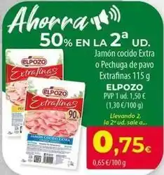 Spar La Palma Elpozo - jamon cocido extra o pechuga de pavo extrafinas oferta