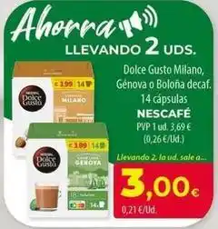 Spar La Palma Nescafé - dolce gusto milano, génova o bolonia decaf. 14 capsulas oferta