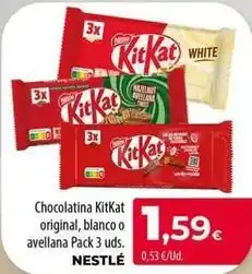 Spar La Palma Nestlé - chocolatina kitkat original, blanco o avellana oferta