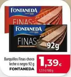 Spar La Palma Fontaneda - barquillos finas choco leche o negro oferta