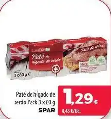 Spar La Palma Spar - pate de higado de cerdo oferta