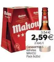 Supermercados Aquí Mahou - cervexa mini 5 estrellas oferta