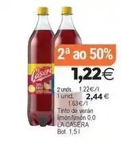 Supermercados Aquí La casera - tinto de veran limon oferta