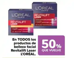 Carrefour L'ORÉAL En todos los productos de belleza facial revitalift laser oferta