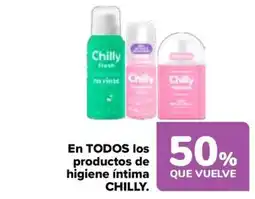 Carrefour CHILLY En todos los productos de higiene íntima oferta
