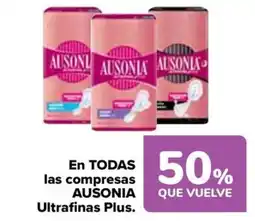 Carrefour AUSONIA En todas las compresas ultrafinas plus oferta