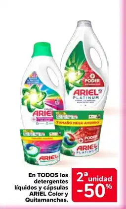 Carrefour ARIEL En todos los detergentes líquidos y cápsulas color y quitamanchas. oferta