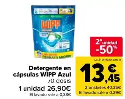 Carrefour WIPP Detergente en cápsulas Azul oferta