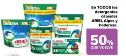 Carrefour ARIEL En todos los detergentes cápsulas alpes y poderoso. oferta