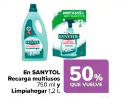 Carrefour SANYTOL En Recarga multiusos y Limpiahogar oferta
