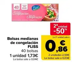 Carrefour FLISS Bolsas medianas de congelación oferta
