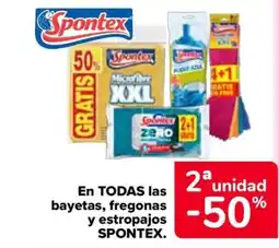 Carrefour SPONTEX En todas las bayetas, fregonas y estropajos oferta