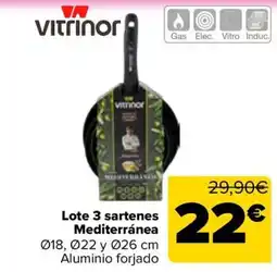 Carrefour Lote 3 sartenes Mediterránea oferta