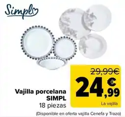 Carrefour SIMPL Vajilla porcelana oferta