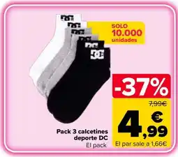 Carrefour Pack 3 calcetines deporte DC oferta