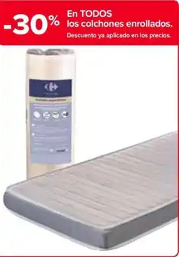 Carrefour En todos los colchones enrollados. oferta