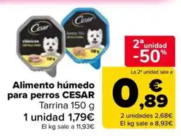 Carrefour CESAR Alimento húmedo para perros Tarrina oferta