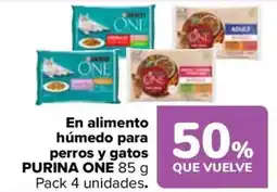 Carrefour PURINA ONE En alimento húmedo para perros y gatos oferta