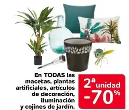 Carrefour En todas las macetas, plantas artificiales, artículos de decoración, iluminación y cojines de jardín. oferta