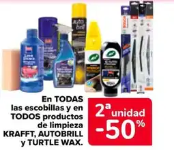 Carrefour En todas las escobillas y en todos productos de limpieza krafft, autobrill y turtle wax. oferta