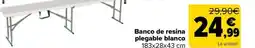 Carrefour Banco de resina plegable blanco oferta