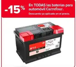 Carrefour En todas las baterías para automóvil carrefour. oferta