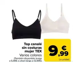 Carrefour TEX Top canalé sin costuras mujer oferta